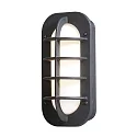 Wall luminaire LOKE, E27 max. 60W, matt black aluminium / opal acrylic glass