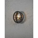 Wall luminaire ODEN, with integrated power plug, E27 max. 60W, clear acrylic glass / black aluminium