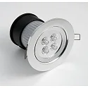 Konstsmide Recessed outdoor HighPower LED ceiling spot, IP44, 1W 3500K 280lm, aluminium