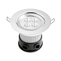 Konstsmide Recessed outdoor HighPower LED ceiling spot, IP44, 1W 3500K 280lm, aluminium