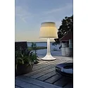 Konstsmide Solar bordlampe ASSISI med afbryder, med skærm IP44, blank, hvid 