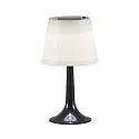 Konstsmide Solar HighPower LED table luminaire ASSISI, IP44, 0.5W 4500K, black plastic base / satined shade