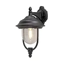 Konstsmide Udendørs wall luminaire PARMA down E27 IP43, sort, gennemsigtig