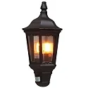 Udendørs wall luminaire FIRENZE med bevægelsesdetektor E27 IP43, sort, gennemsigtig