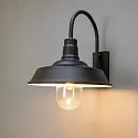 Konstsmide Udendørs wall luminaire TRAPANI down, stor, rund E27 IP44, sort dæmpbar