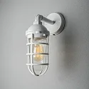 Konstsmide Udendørs wall luminaire OLBIA down, rund, lang E27 IP44, hvid dæmpbar