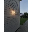 Konstsmide Udendørs wall luminaire OLBIA down, rund, lang E27 IP44, hvid dæmpbar
