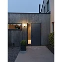 Konstsmide outdoor wall luminaire PORTICI cylindrical, with diffuser E27 IP44, black matt dimmable