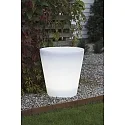 LED beleuchteter Pflanzentopf ASSISI, IP44, 12V, 2.4W 3000K 30lm, with 600cm cable, white plastic