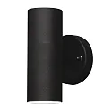 Outdoor wall luminaire MODENA, with double cone of light, 2x GU10 max. 35W, black aluminium / clear glass