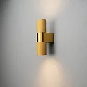 Konstsmide Udendørs wall luminaire TEMI up / down, cylindrisk GU10 IP54, guld dæmpbar