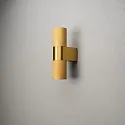 Konstsmide Udendørs wall luminaire TEMI up / down, cylindrisk GU10 IP54, guld dæmpbar