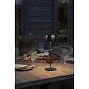 Konstsmide Batteri bordlampe NICE  firkantet, CCT Switch, dæmpbar IP54, sort dæmpbar