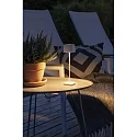 Konstsmide battery table lamp CAPRI MINI IP54, white dimmable