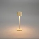 Konstsmide battery table lamp CAPRI MINI USB square IP54, sand coloured dimmable