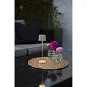 Konstsmide battery table lamp CAPRI MINI USB square IP54, sand coloured dimmable