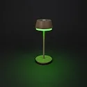Batteri bordlampe LYON med USB tilslutning, CCT Switch, RGB, med touch-dæmper IP54, terracotta dæmpbar