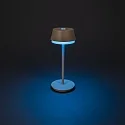 Batteri bordlampe LYON med USB tilslutning, CCT Switch, RGB, med touch-dæmper IP54, terracotta dæmpbar