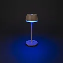 Batteri bordlampe LYON med USB tilslutning, CCT Switch, RGB, med touch-dæmper IP54, terracotta dæmpbar