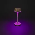 Batteri bordlampe LYON med USB tilslutning, CCT Switch, RGB, med touch-dæmper IP54, terracotta dæmpbar