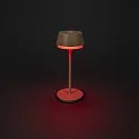 Batteri bordlampe LYON med USB tilslutning, CCT Switch, RGB, med touch-dæmper IP54, terracotta dæmpbar