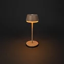Batteri bordlampe LYON med USB tilslutning, CCT Switch, RGB, med touch-dæmper IP54, terracotta dæmpbar