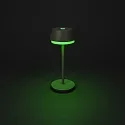 Konstsmide Batteri bordlampe LYON med USB tilslutning, CCT Switch, RGB, med touch-dæmper IP54, grøn, grå dæmpbar