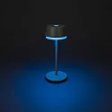 Konstsmide Batteri bordlampe LYON med USB tilslutning, CCT Switch, RGB, med touch-dæmper IP54, grøn, grå dæmpbar