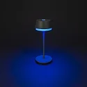 Konstsmide Batteri bordlampe LYON med USB tilslutning, CCT Switch, RGB, med touch-dæmper IP54, grøn, grå dæmpbar