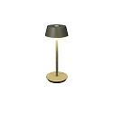 Konstsmide Batteri bordlampe LYON med USB tilslutning, CCT Switch, RGB, med touch-dæmper IP54, grøn, grå dæmpbar