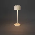 Konstsmide Batteri bordlampe LILLE med USB tilslutning, med touch-dæmper IP54, sandy dæmpbar