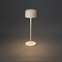 Konstsmide Batteri bordlampe LILLE med USB tilslutning, med touch-dæmper IP54, sandy dæmpbar