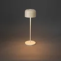 Konstsmide Batteri bordlampe LILLE med USB tilslutning, med touch-dæmper IP54, sandy dæmpbar