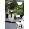 Konstsmide battery table lamp LILLE MINI with USB connection, with touch dimmer IP54, black dimmable
