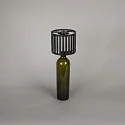 Konstsmide Batteri bordlampe BOTTLE med USB tilslutning, med touch-dæmper IP54, sort dæmpbar