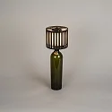 Konstsmide Batteri bordlampe BOTTLE med USB tilslutning, med touch-dæmper IP54, sort dæmpbar