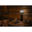 Konstsmide Batteri bordlampe BOTTLE med USB tilslutning, med touch-dæmper IP54, sort dæmpbar