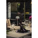 Konstsmide battery table lamp MENTON USB IP54, grey, lacquered dimmable