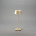 Konstsmide battery table lamp MENTON USB IP54, sand coloured, lacquered dimmable
