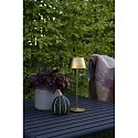 Konstsmide Batteri bordlampe EZE USB IP54, guld mat