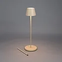 Konstsmide battery floor lamp POMEZIA MEDIUM USB IP54, sand coloured dimmable