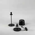 Konstsmide Batteri bordlampe BIOT USB IP54, sort dæmpbar