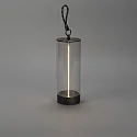 Konstsmide Batteri bordlampe EDISON S USB IP54, antracit dæmpbar