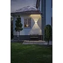 Konstsmide LED outdoor wall luminaire CHIERI, IP54, Up/Down, 6 LEDs, 8W 3000K 400lm, white aluminium / clear glass