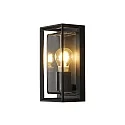 Udendørs wall luminaire BRINDISI E27 IP54, sort, gennemsigtig