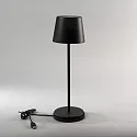 Konstsmide Batteri bordlampe VENCE USB IP54, sort dæmpbar