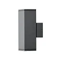 Outdoor wall luminaire MONZA, with double cone of light, 2x GU10 max. 35W, anthracite aluminium clear glass