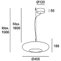 Pendel PLAT SURFACE (PHASE) med skærm, CCT Switch, justerbar, med diffuser IP20