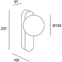 LEDS C4 Spejllampe PERLINA WALL IP omskiftelig IP44, sort 