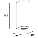 LEDS C4 wall luminaire EKO DOUBLE EMISSION LED up / down, 2 flames, rigid IP66, black dimmable